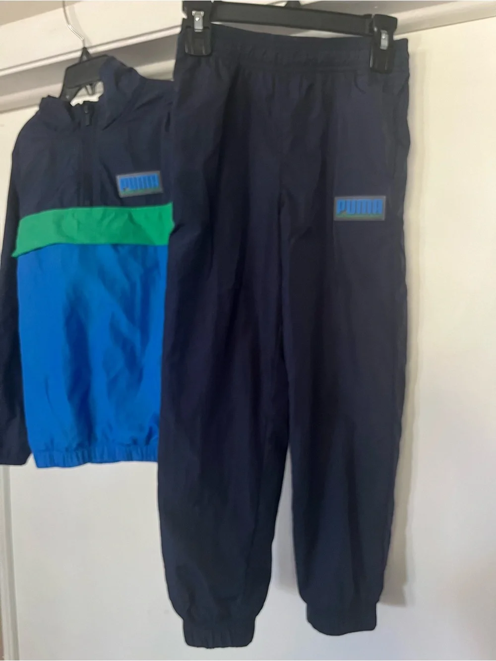Puma Navy, Bright Blue & Green Athletic Windbreaker Set - Picture 3 of 8